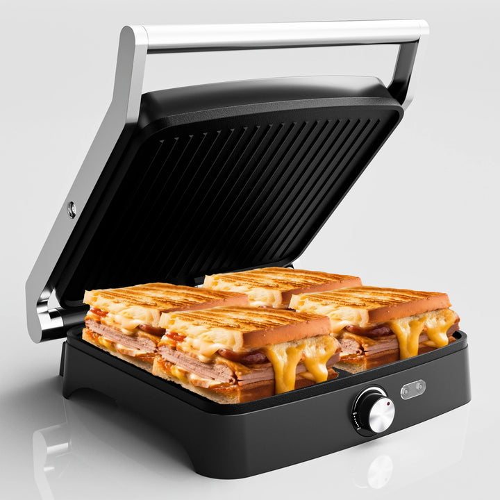 4-Slice Panini Press Grill with Temperature Control, 1200W