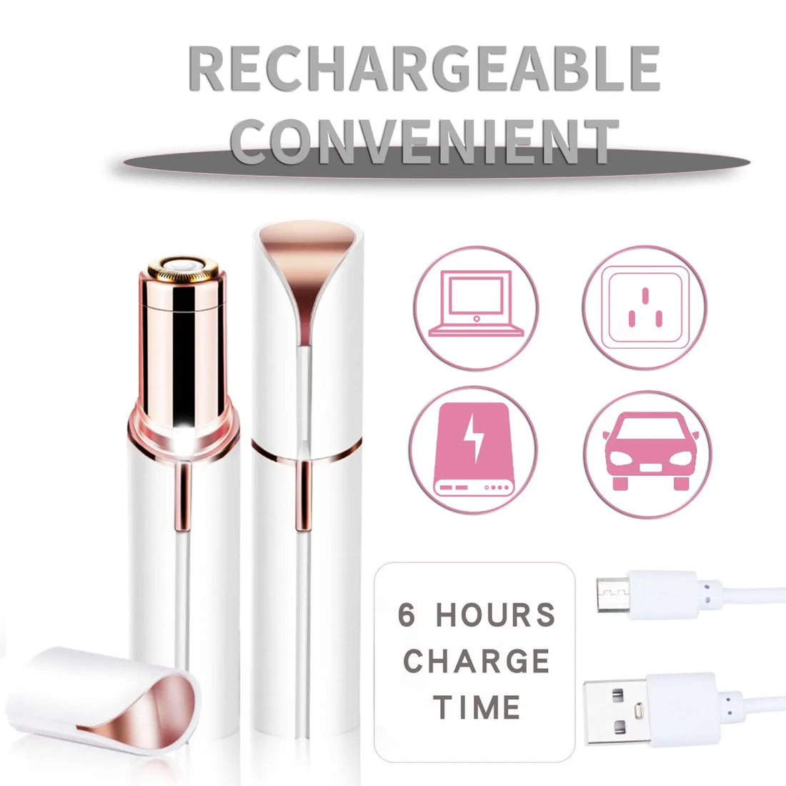 Lipstick Electric Hair Remover – Painless Facial Shaver for Women