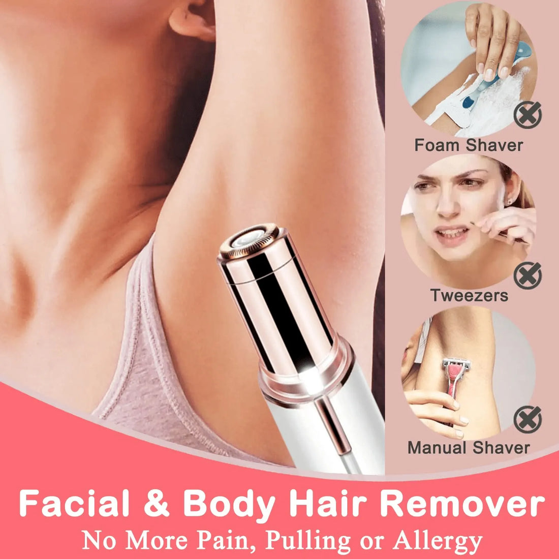 Lipstick Electric Hair Remover – Painless Facial Shaver for Women