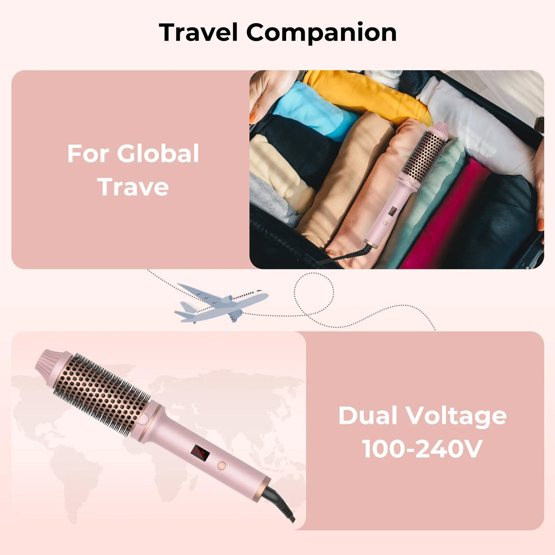 Valentine Hair Curler Straightener Heated Anti-Scald Brush