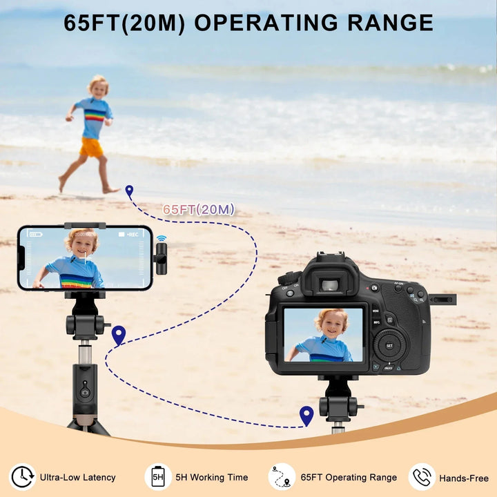 Wireless Lavalier Microphone – Portable Mini Mic iPhone Android