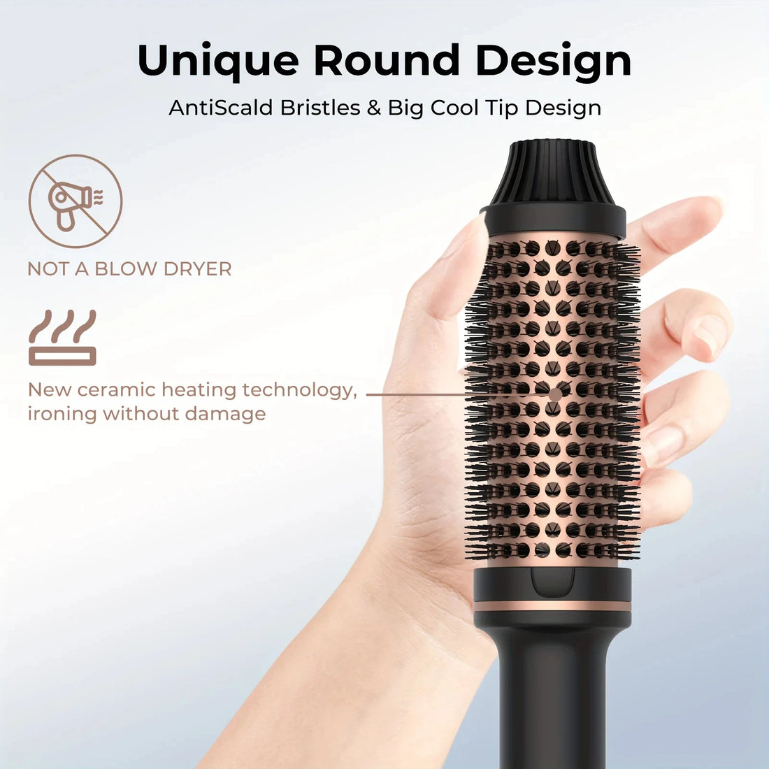 Valentine Hair Curler Straightener Heated Anti-Scald Brush