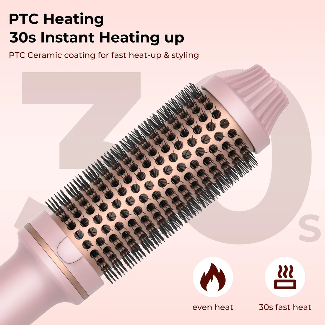 Valentine Hair Curler Straightener Heated Anti-Scald Brush