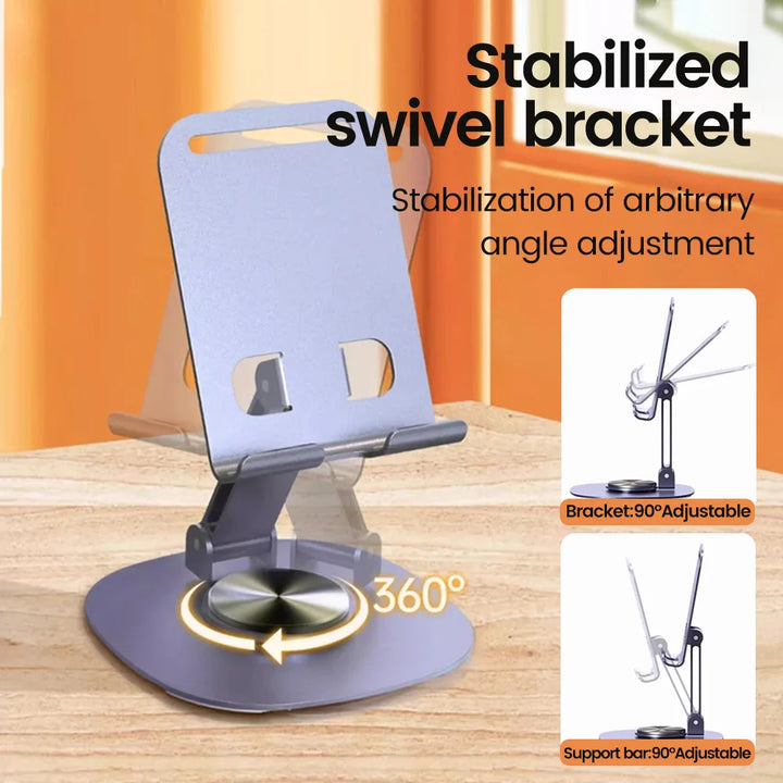 360° Rotating Foldable Phone & Tablet Holder for Desk Use